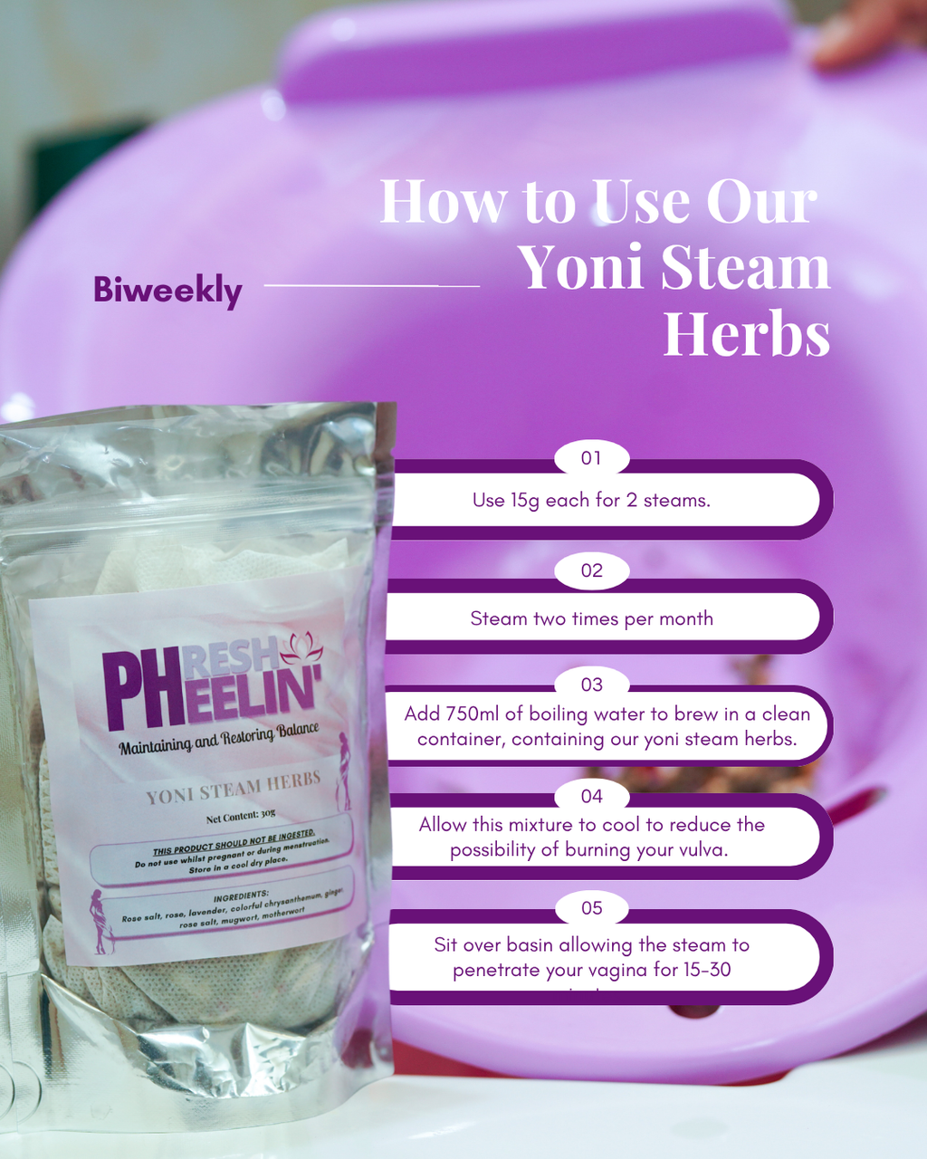Yoni Steam Herbs – Herbal Womb Steaming for PCOS, Fibroids, Fertility & Menstrual Support