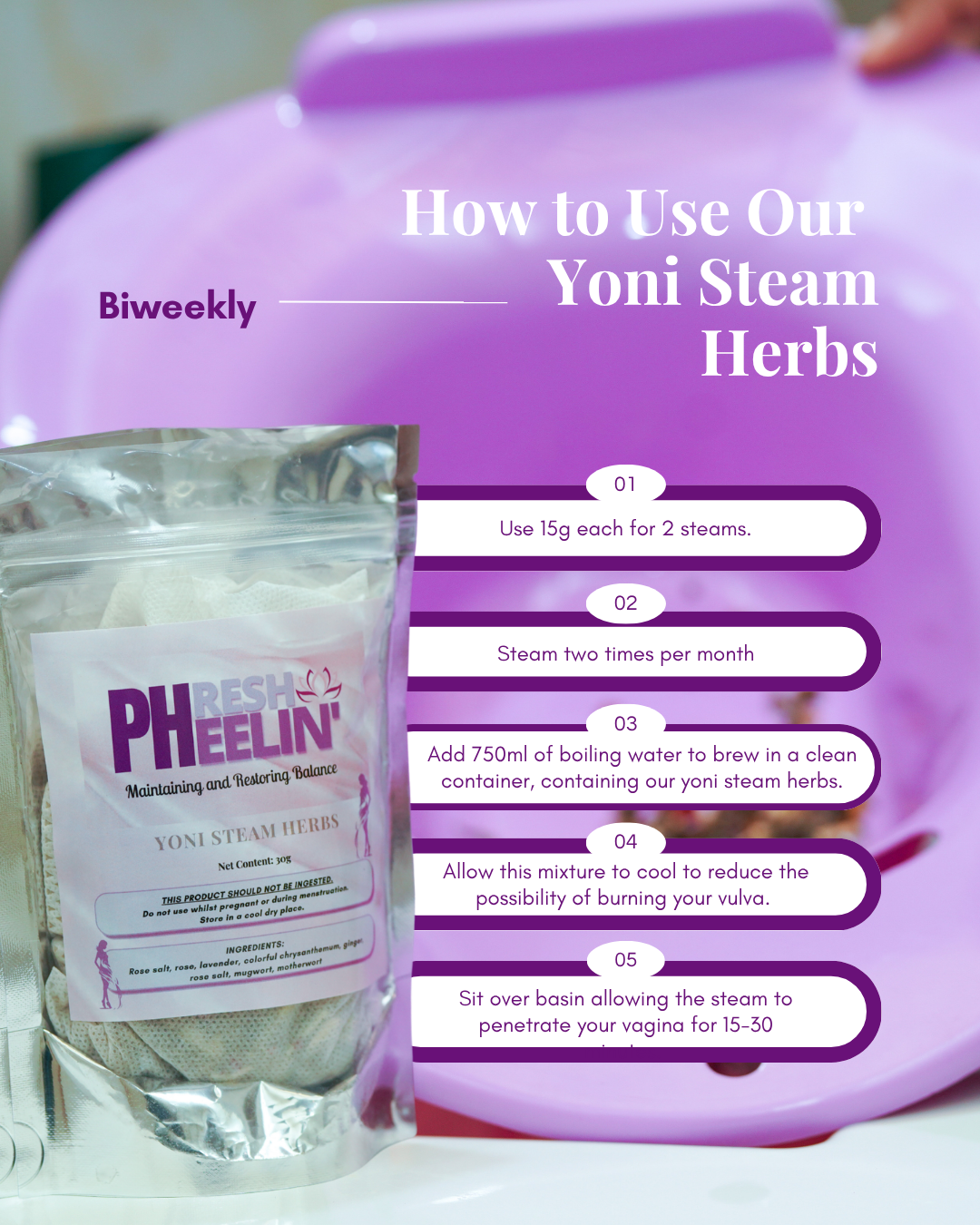 Yoni Steam Herbs – Herbal Womb Steaming for PCOS, Fibroids, Fertility & Menstrual Support