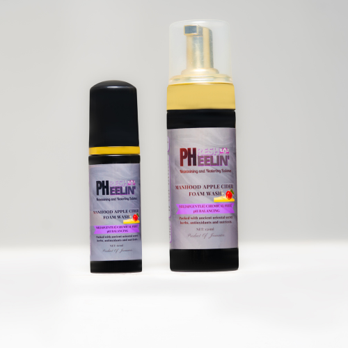 Manhood Apple Cider Foam Wash -Natural Men's Intimate Wash with Tea Tree Oil - Rids Bad Odor, Itching, Irritation & pH Balancing