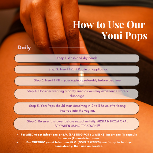 Yoni Pop - Probiotic Vaginal Suppositories for pH Balance, Dryness, Hormonal Imbalance, BV, Yeast, Odor & Libido Support