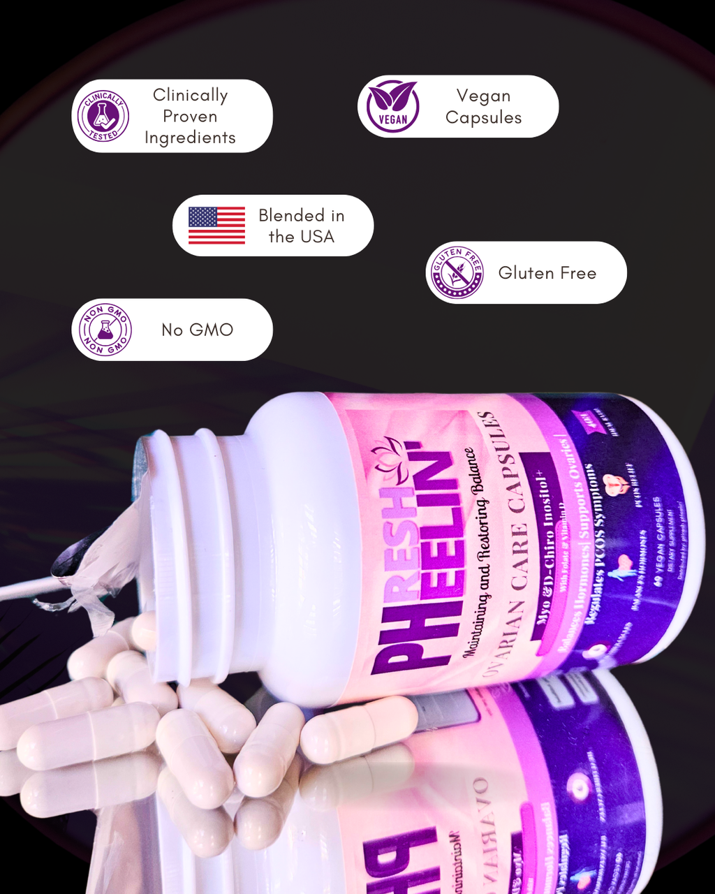 Ovarian Care Capsules - Natural PCOS, Hormonal Balance, Menstrual & Conception Support with Myo-Inositol & D-Chiro Inositol