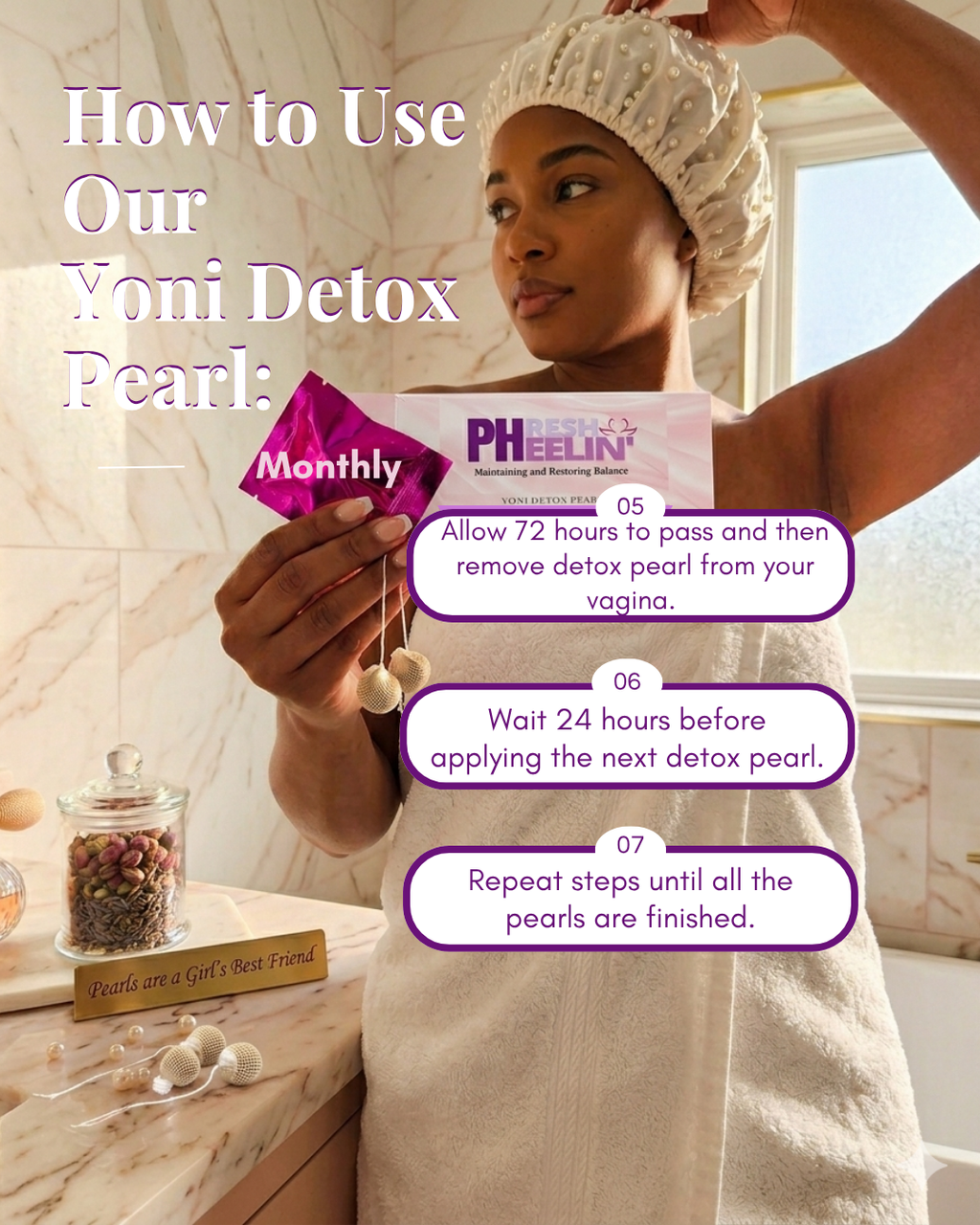 Yoni Detox Pearls - Herbal Vaginal Detox for PCOS, Fibroids, Fertility & pH Balance