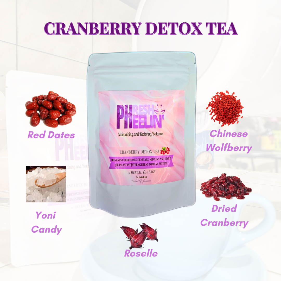 Cranberry Detox Tea-Urinary Tract Support | Anti-inflammatory & Soothing, Flushes Urinary Tract-10 Tea Bags