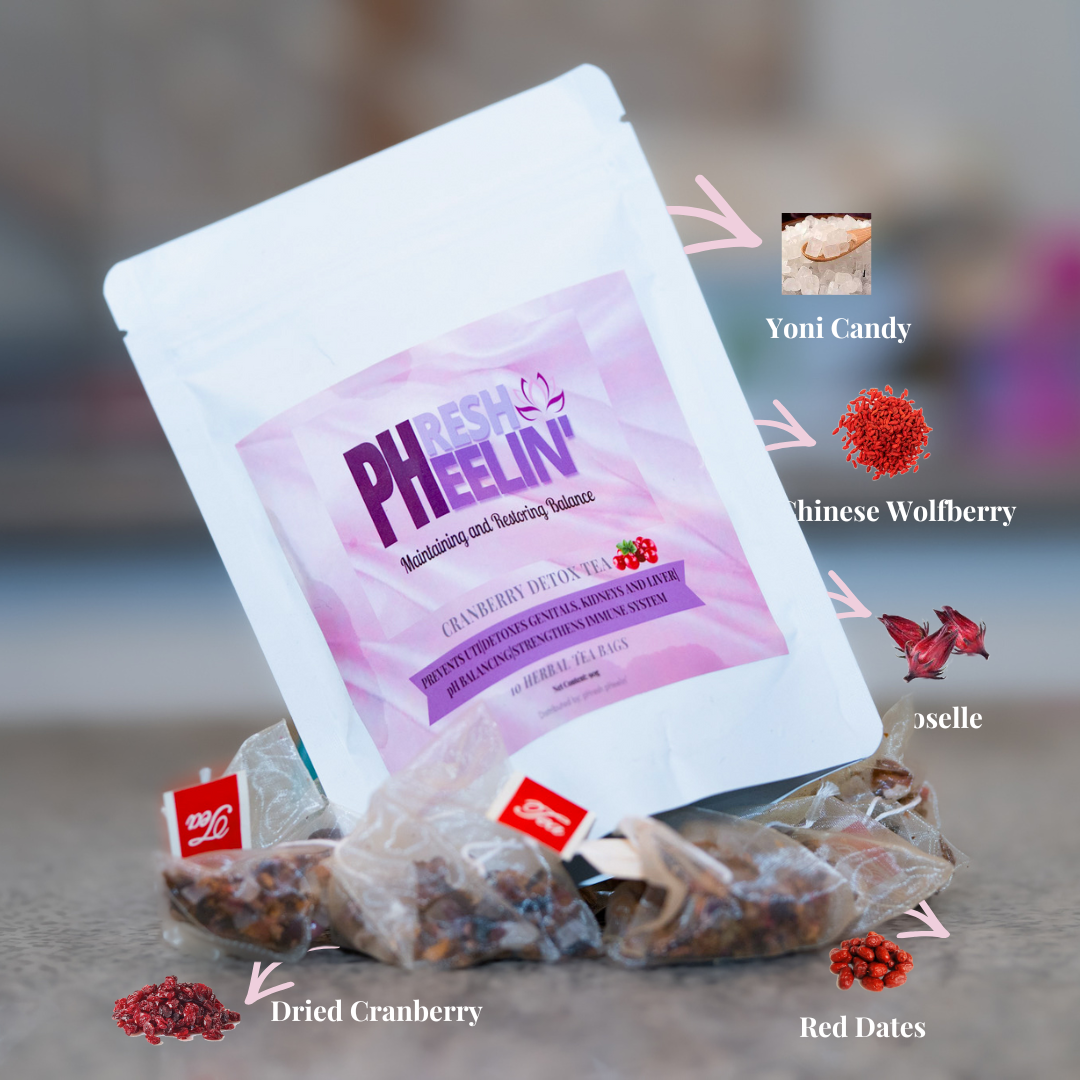 Cranberry Detox Tea - Natural UTI, Urinary Tract, pH Balance & Daily Detox Support