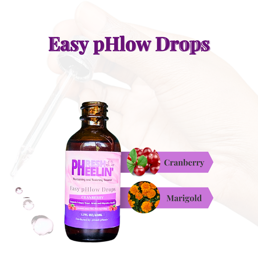Easy pHlow Drops – Probiotic Prebiotic UTI Brain & Gut Health Support for Women and Men