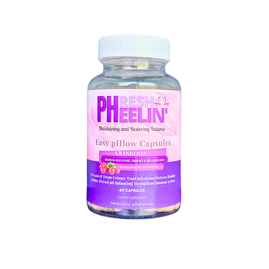 pHresh pHeelin' Easy pHlow Capsules – Probiotic Urinary Tract, Bladder, Digestive Support for Women and Men,-UTI and pH Daily Support D-Mannose with Cranberry, Hibiscus & Probiotics,