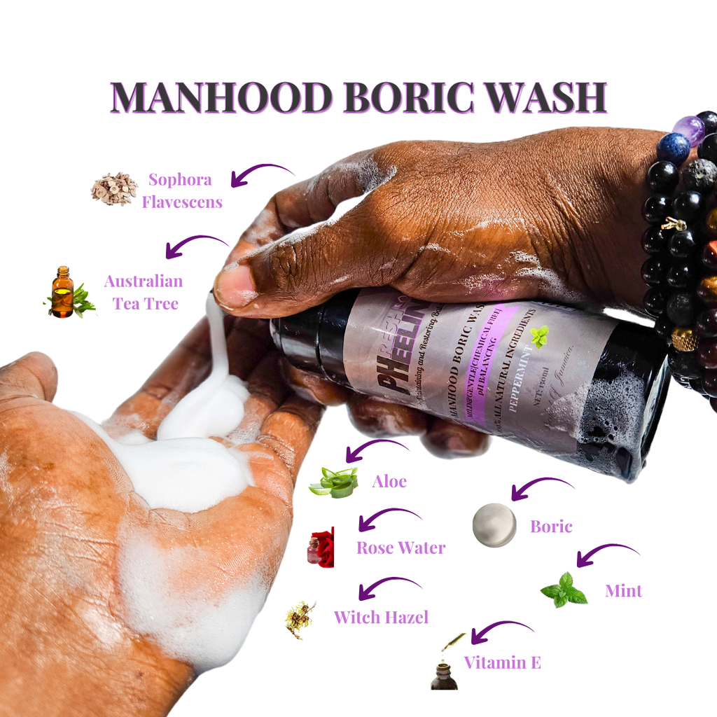 Manhood Boric Wash-Mint Boric Acid Hygienic Cleanser for Male Odor, pH Balance & Freshness