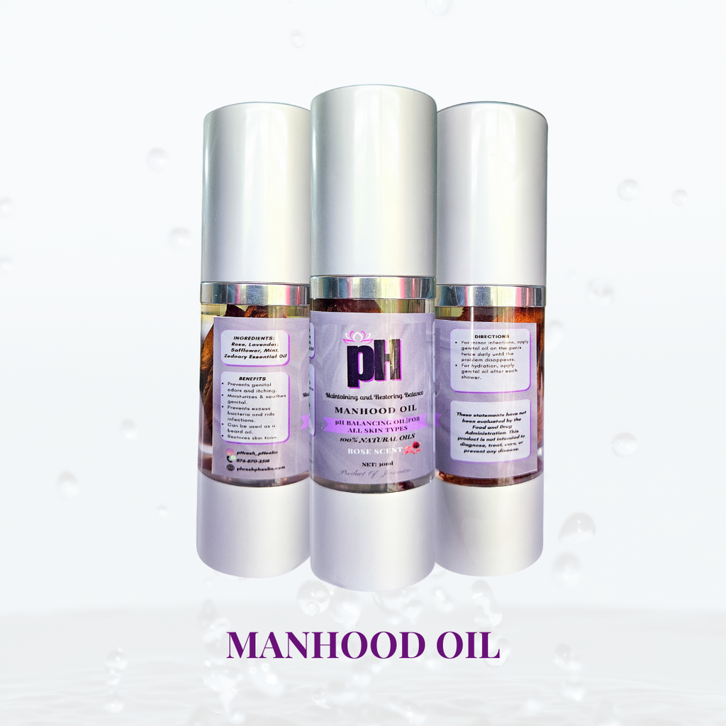 Manhood Oil -Natural Men’s Intimate Moisturizing Oil for Odor Control, pH Balance & Comfort