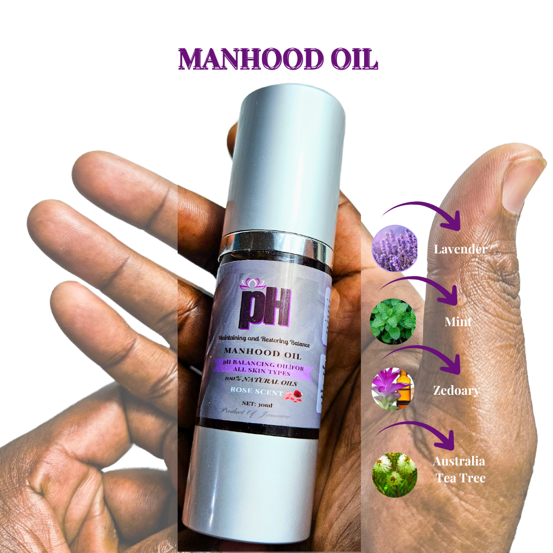 Manhood Oil -Natural Men’s Intimate Moisturizing Oil for Odor Control, pH Balance & Comfort