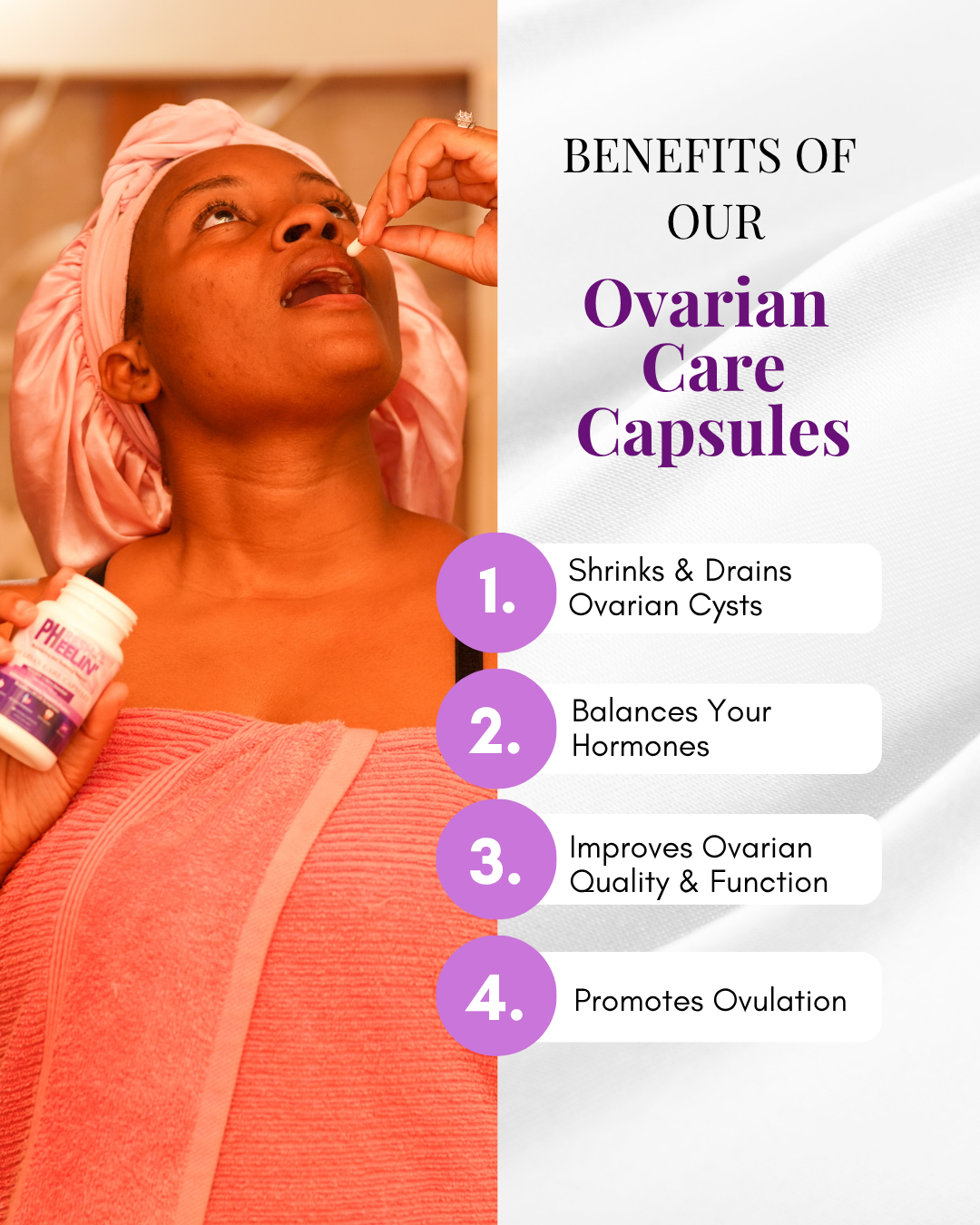 Ovarian Care Capsules - Natural PCOS, Hormonal Balance, Menstrual & Conception Support with Myo-Inositol & D-Chiro Inositol
