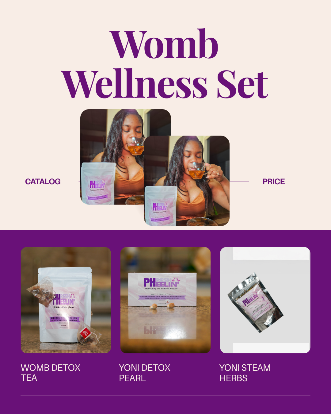 Womb Wellness Sets - Complete PCOS, Hormonal Balance, PID, pH-Detoxifies Womb, Menstrual & Reproductive Support System