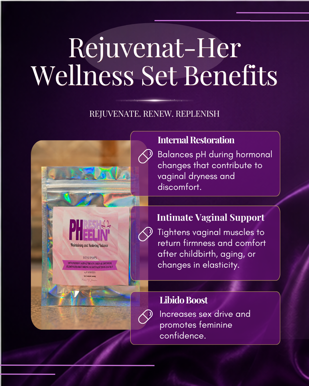 Rejuvenat-Her Wellness Sets – for Vaginal Dryness, Hormonal Balance, pH Support & Menopause Care