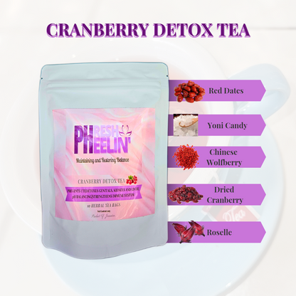 Cranberry Detox Tea-Urinary Tract Support | Anti-inflammatory & Soothing, Flushes Urinary Tract-10 Tea Bags