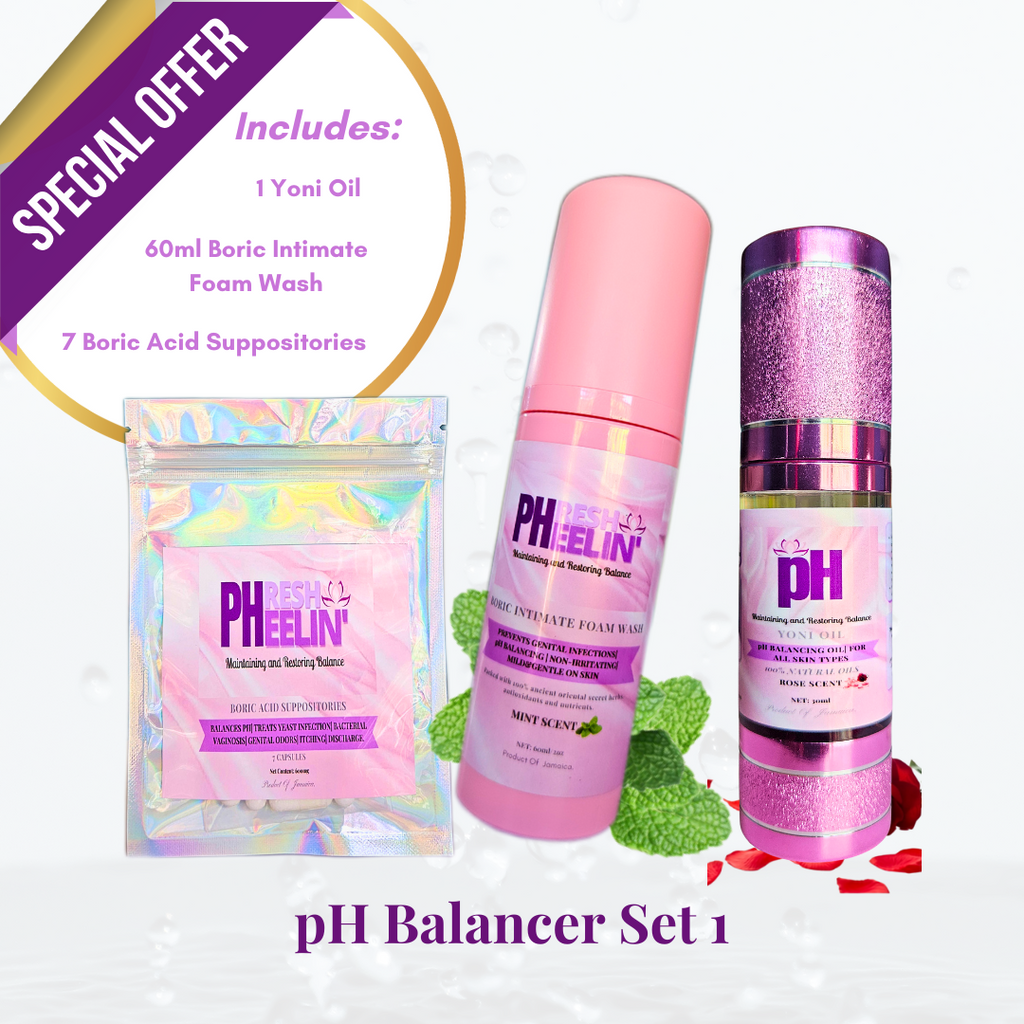 pH Balancer Sets- Complete Vaginal pH Balance, BV, Yeast, Razor Bump & Odor Support System
