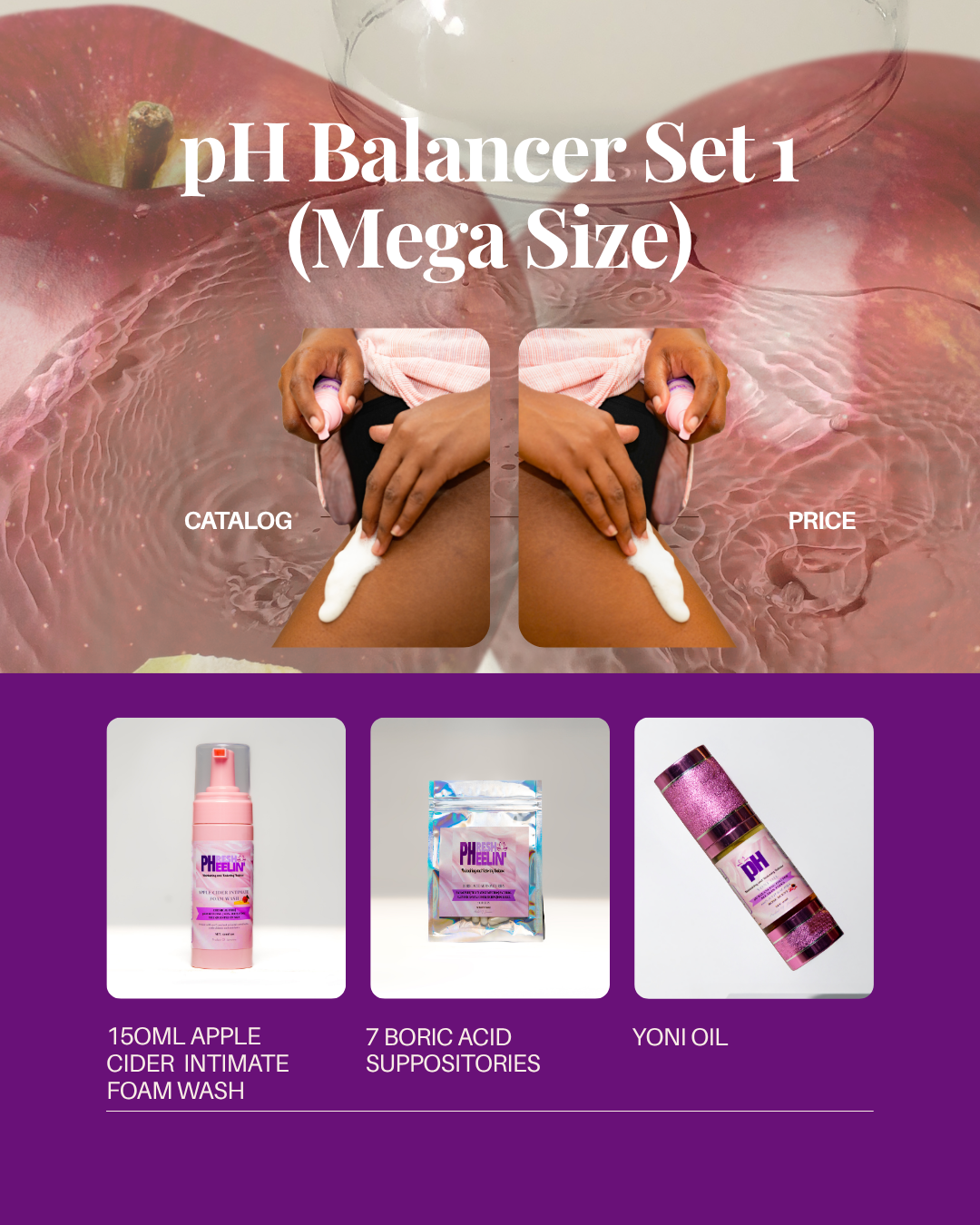 pH Balancer Set (Mega Size) – Complete Vaginal pH, Odor, BV & Yeast Balance Support