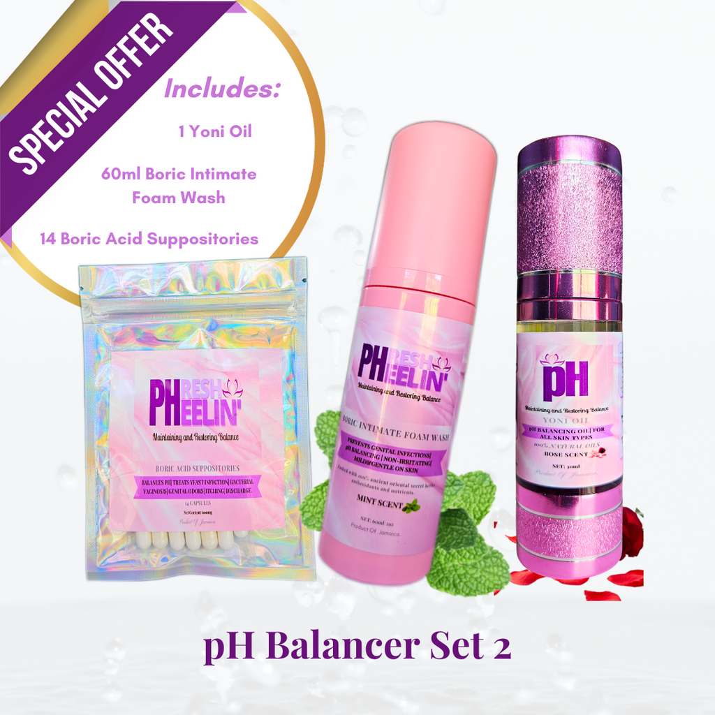 pH Balancer Sets- Complete Vaginal pH Balance, BV, Yeast, Razor Bump & Odor Support System