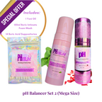 pH Balancer Set (Mega Size) – Complete Vaginal pH, Odor, BV & Yeast Balance Support