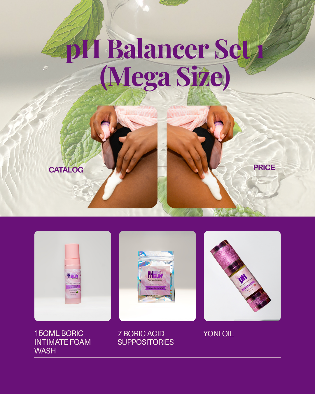 pH Balancer Set (Mega Size) – Complete Vaginal pH, Odor, BV & Yeast Balance Support