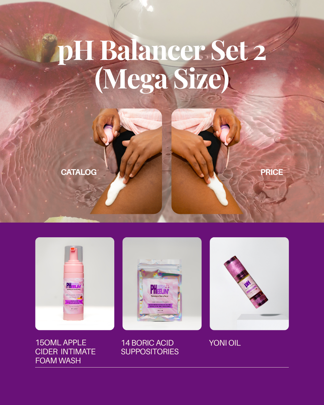 pH Balancer Set (Mega Size) – Complete Vaginal pH, Odor, BV & Yeast Balance Support