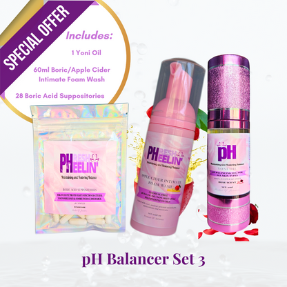 pHresh pHeelin' pH Balancer Sets- pH Balance-Yeast Infections- B.V- Women-Razor Bumps