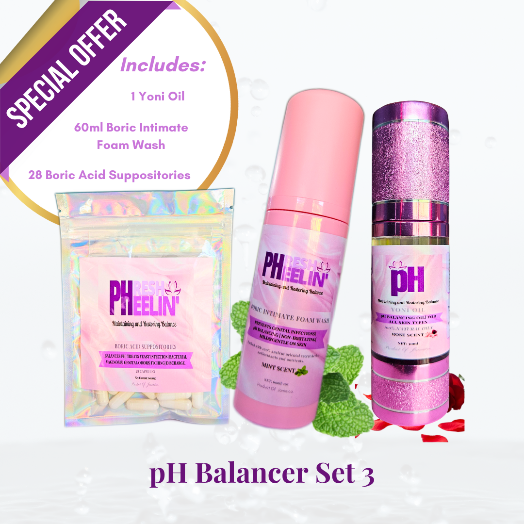 pH Balancer Sets- Complete Vaginal pH Balance, BV, Yeast, Razor Bump & Odor Support System
