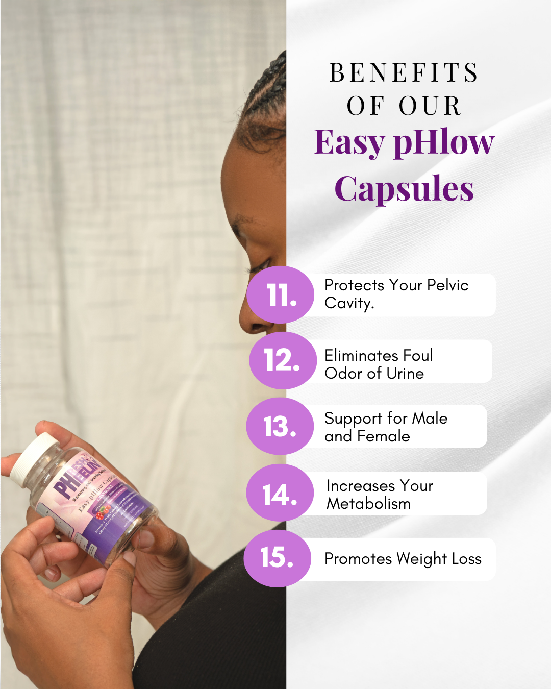 Easy pHlow Capsules -Probiotic UTI , Urinary Tract, Memory and Digestive Support for Women and Men,- pH Daily Support D-Mannose with Cranberry, Hibiscus & Probiotics