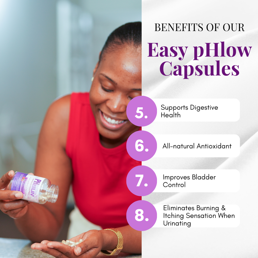 Easy pHlow Capsules -Probiotic UTI , Urinary Tract, Memory and Digestive Support for Women and Men,- pH Daily Support D-Mannose with Cranberry, Hibiscus & Probiotics