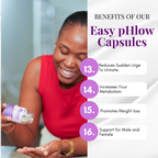 Easy pHlow Capsules -Probiotic UTI , Urinary Tract, Memory and Digestive Support for Women and Men,- pH Daily Support D-Mannose with Cranberry, Hibiscus & Probiotics