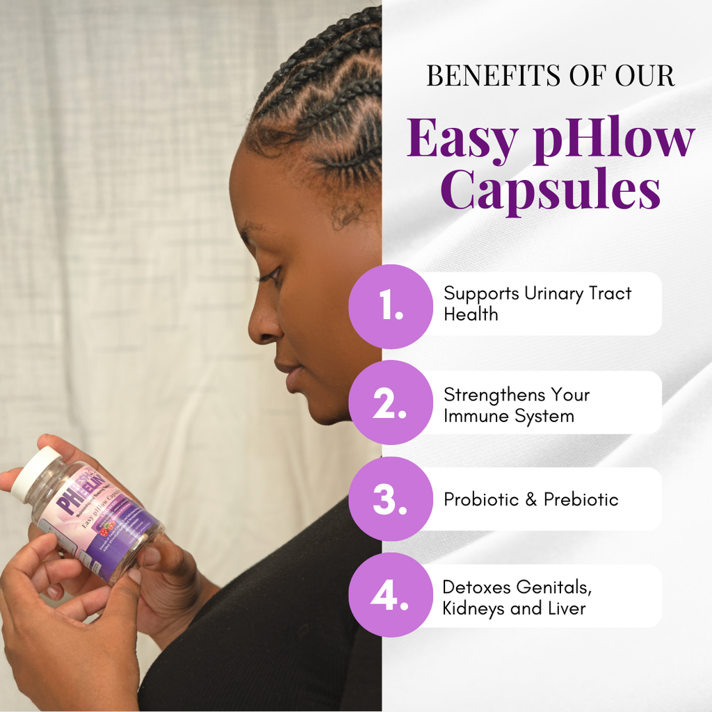 Easy pHlow Capsules -Probiotic UTI , Urinary Tract, Memory and Digestive Support for Women and Men,- pH Daily Support D-Mannose with Cranberry, Hibiscus & Probiotics