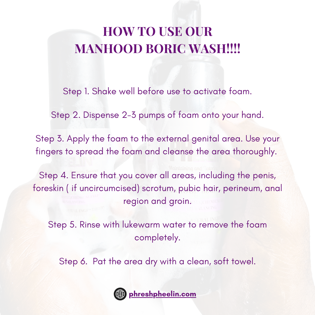 Manhood Boric Wash-Mint- Hygienic Wash-Rids Odor, Itching, & Irritation