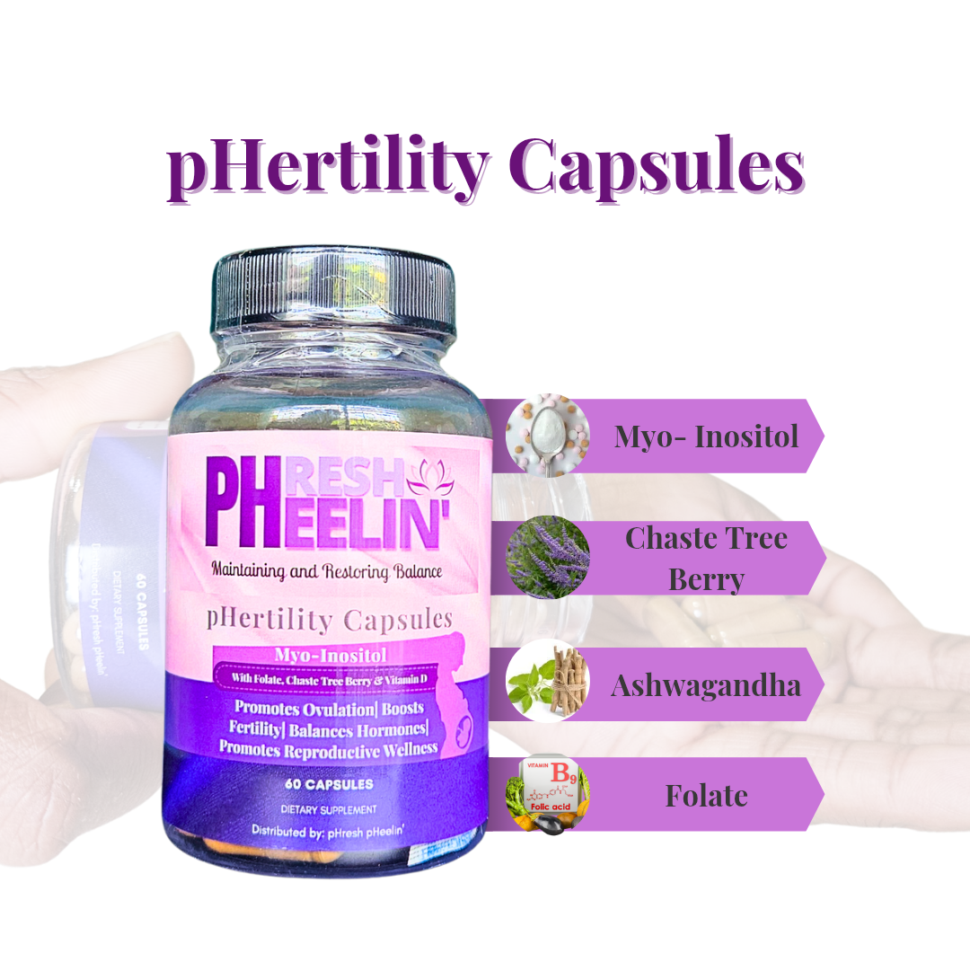 pHresh pHeelin' pHertility Capsules – Natural Fertility Support with Myo-Inositol & Herbs for Hormone Balance, Ovulation & Reproductive Health