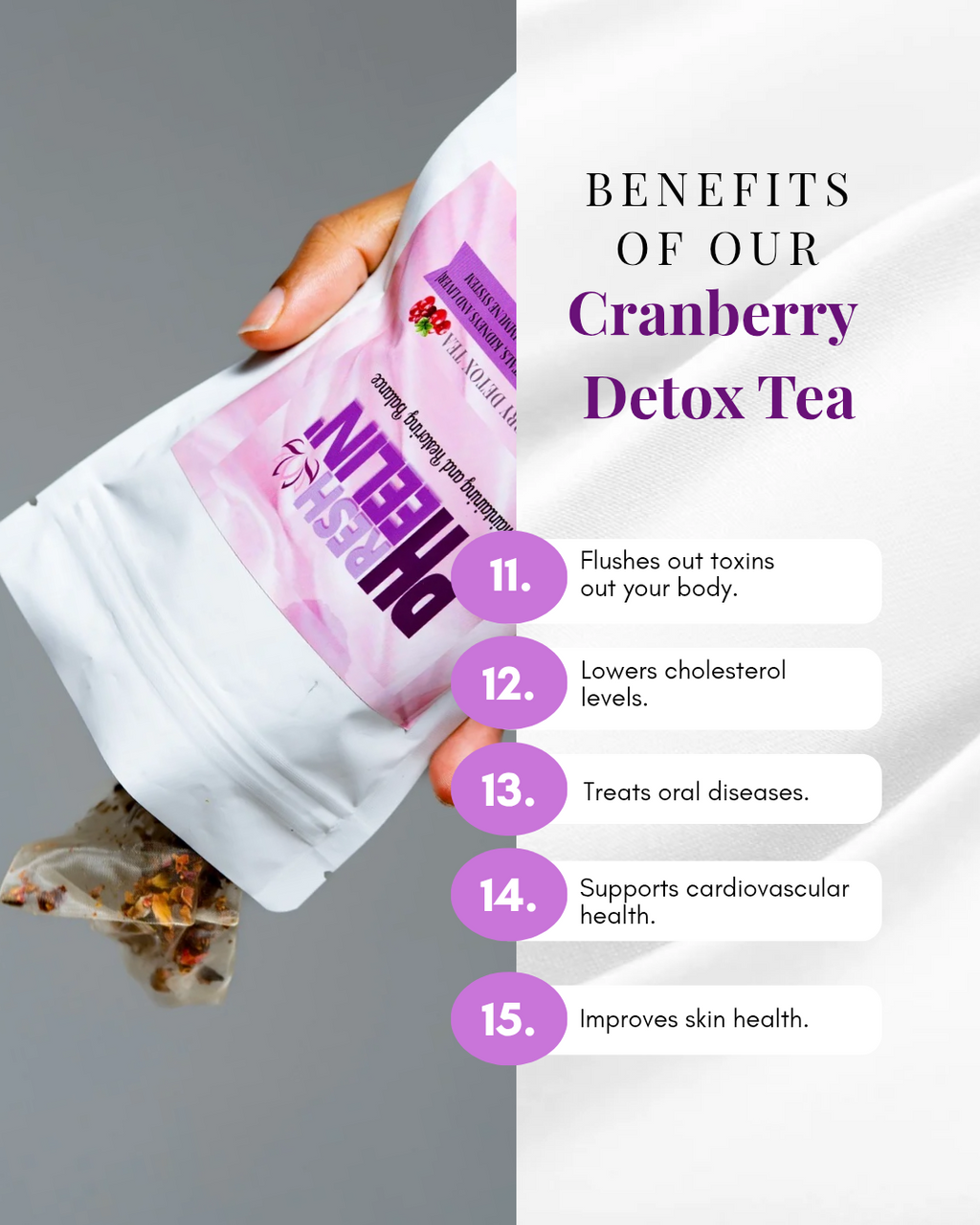 Cranberry Detox Tea - Natural UTI, Urinary Tract, pH Balance & Daily Detox Support