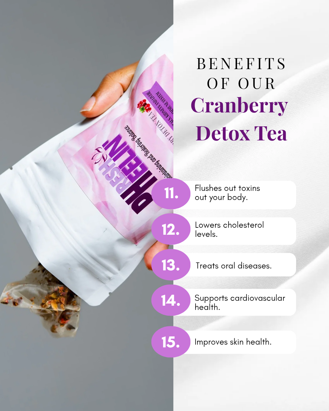 Cranberry Detox Tea - Natural UTI, Urinary Tract, pH Balance & Daily Detox Support