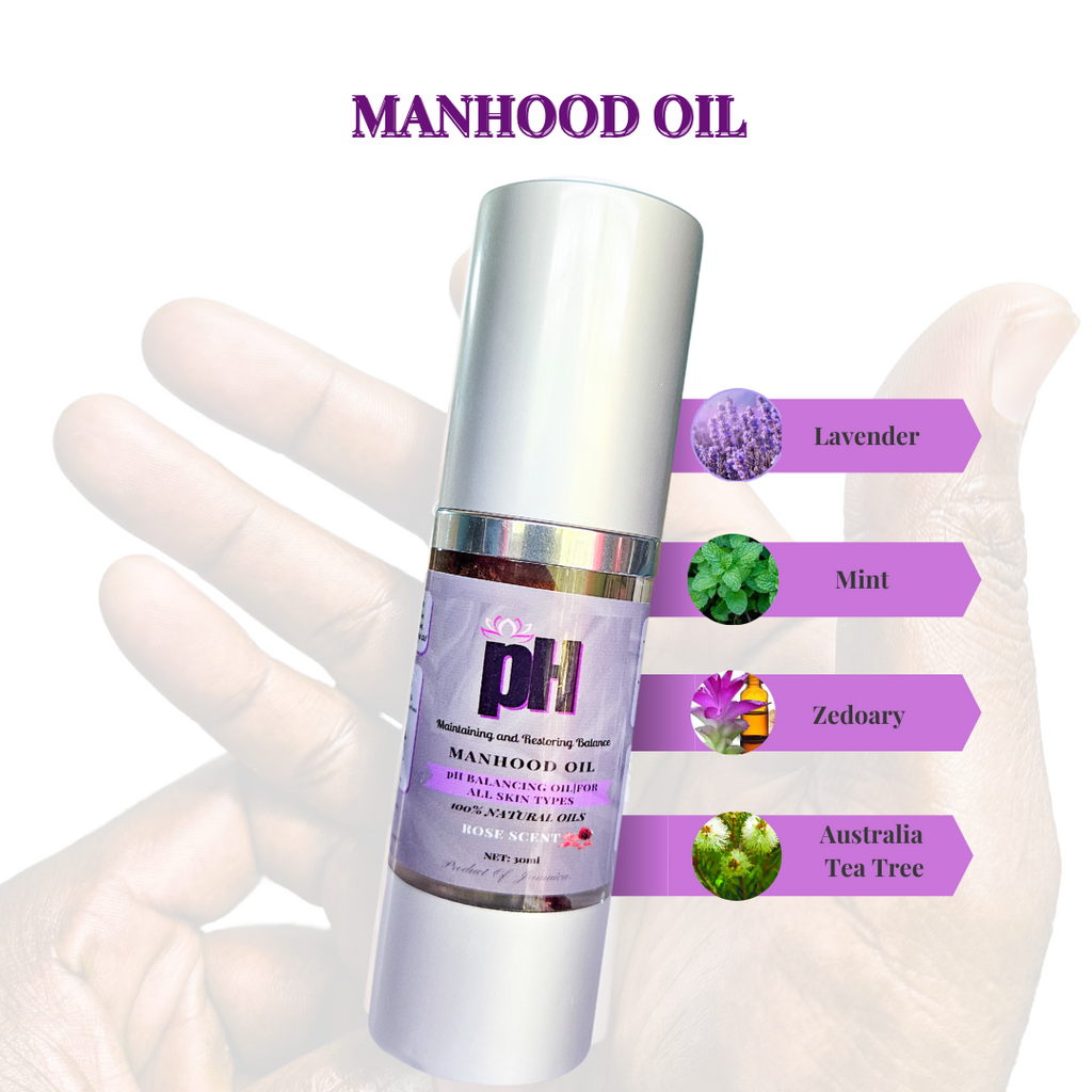 Manhood Oil -Natural Men’s Intimate Moisturizing Oil for Odor Control, pH Balance & Comfort