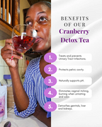 Cranberry Detox Tea - Natural UTI, Urinary Tract, pH Balance & Daily Detox Support