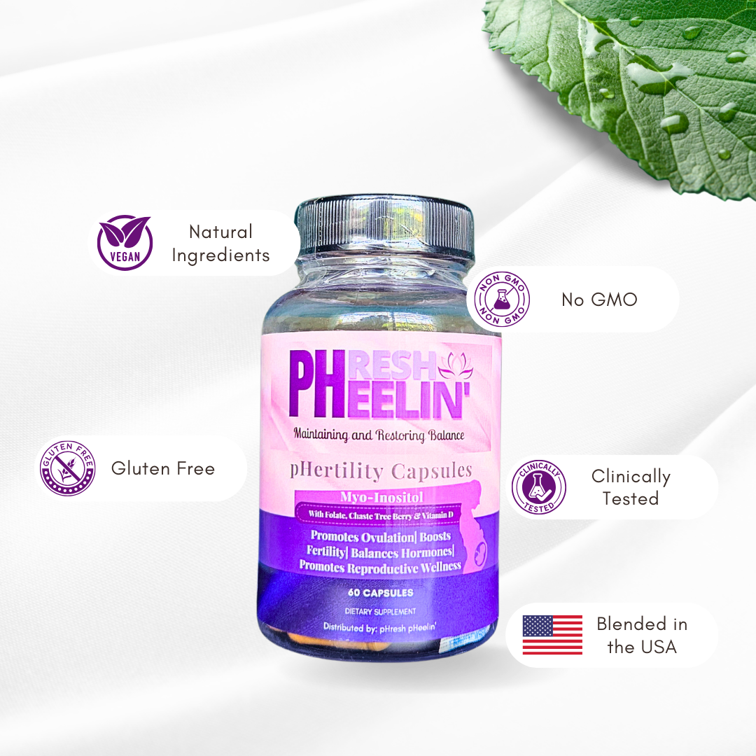 pHresh pHeelin' pHertility Capsules – Natural Fertility Support with Myo-Inositol & Herbs for Hormone Balance, Ovulation & Reproductive Health