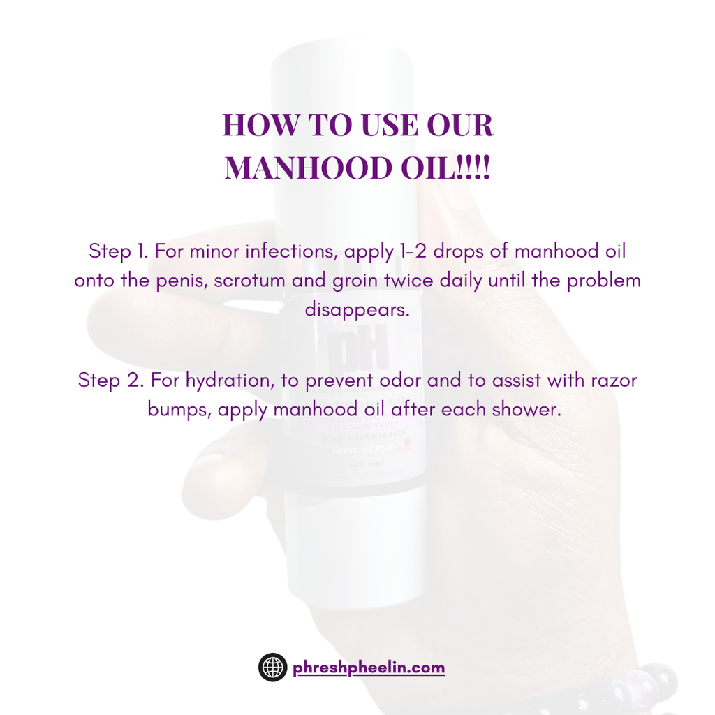 Manhood Oil -Natural Men’s Intimate Moisturizing Oil for Odor Control, pH Balance & Comfort