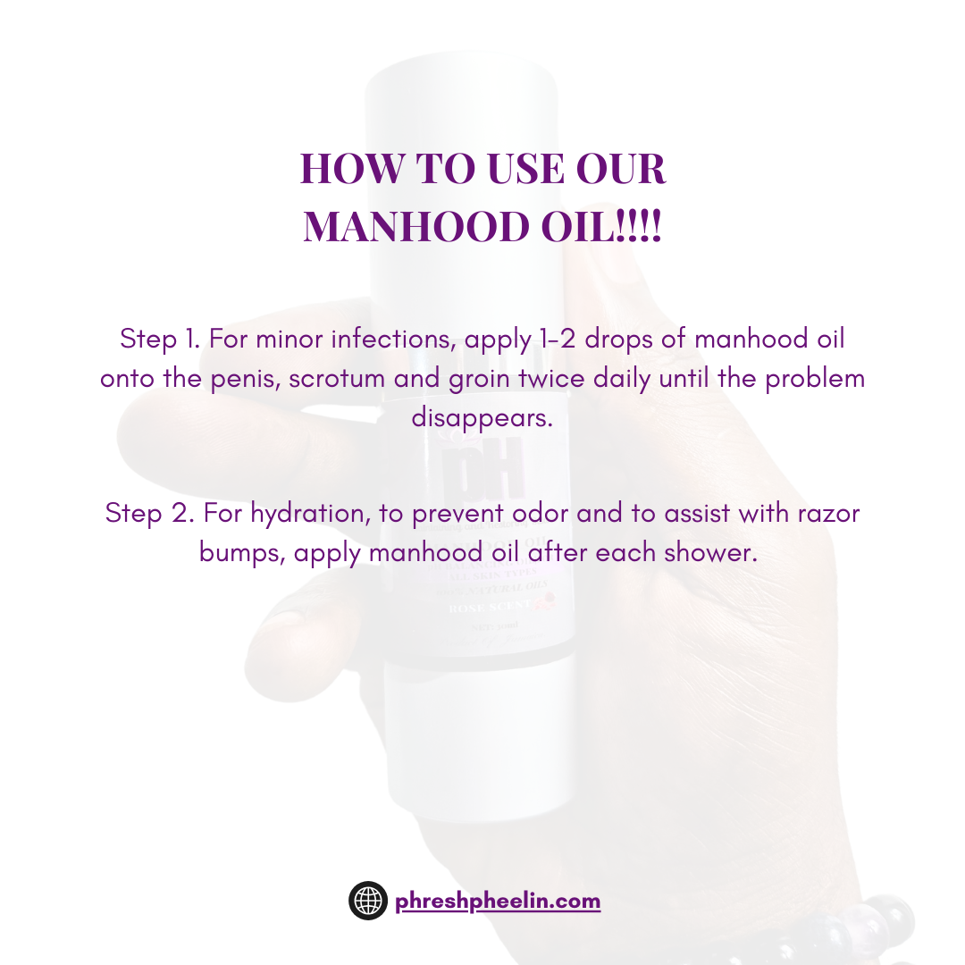 Manhood Oil -Natural Men’s Intimate Moisturizing Oil for Odor Control, pH Balance & Comfort