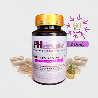 pHresh pHeelin' Virility Capsules - Natural Male Wellness Support for Vitality and Balance with Maca Root