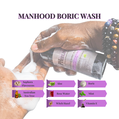 Manhood Boric Wash-Mint- Hygienic Wash-Rids Odor, Itching, & Irritation