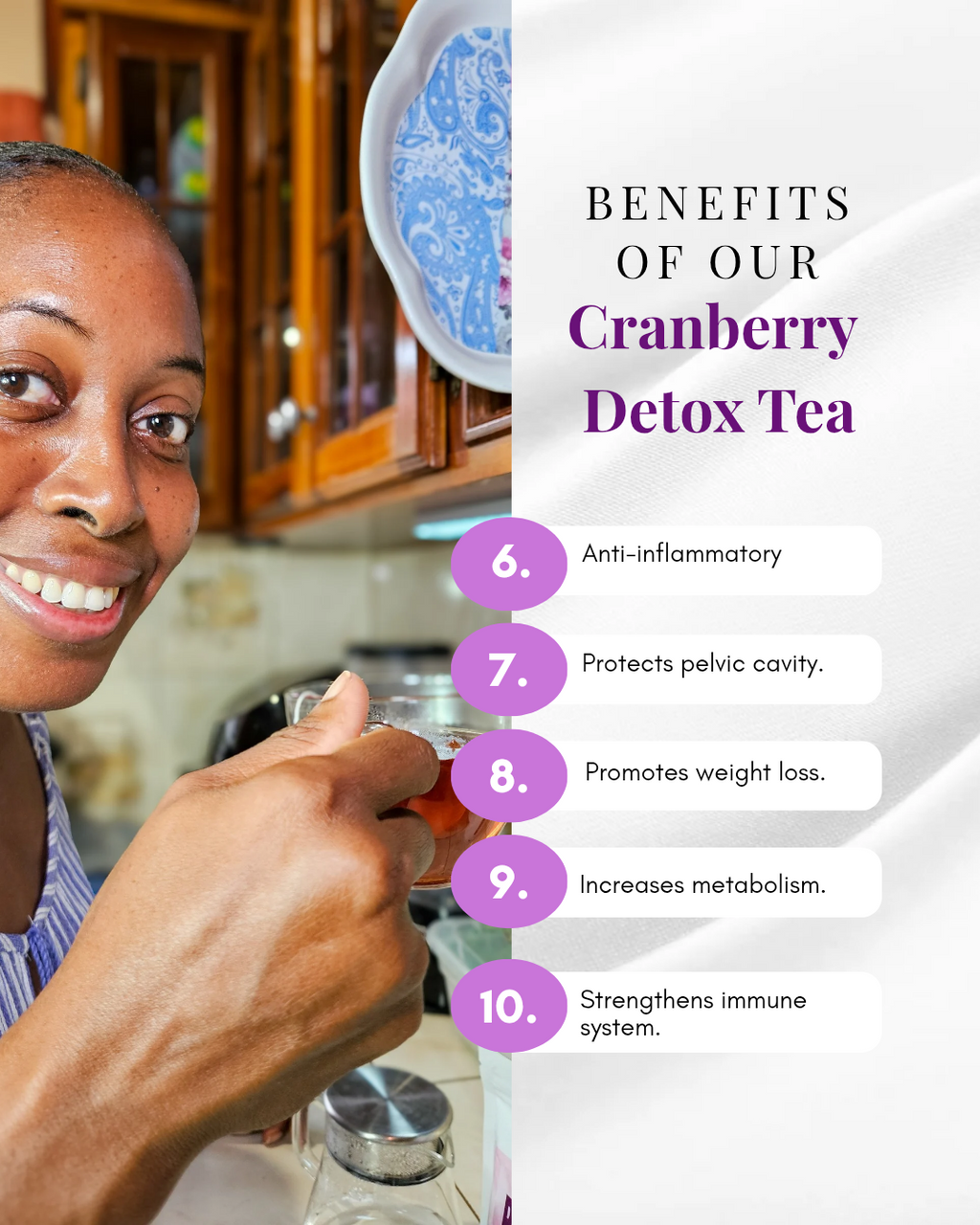 Cranberry Detox Tea - Natural UTI, Urinary Tract, pH Balance & Daily Detox Support