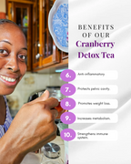 Cranberry Detox Tea - Natural UTI, Urinary Tract, pH Balance & Daily Detox Support